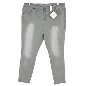 Denim by Evans Womens Ultra stretch High Rise Skinny Grey Jeans Plus Size 26 NWT